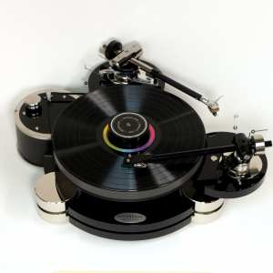 a Dual Armboard hi-fi origin live sovereign turntable with two Renown and Onyx tonearms mounted