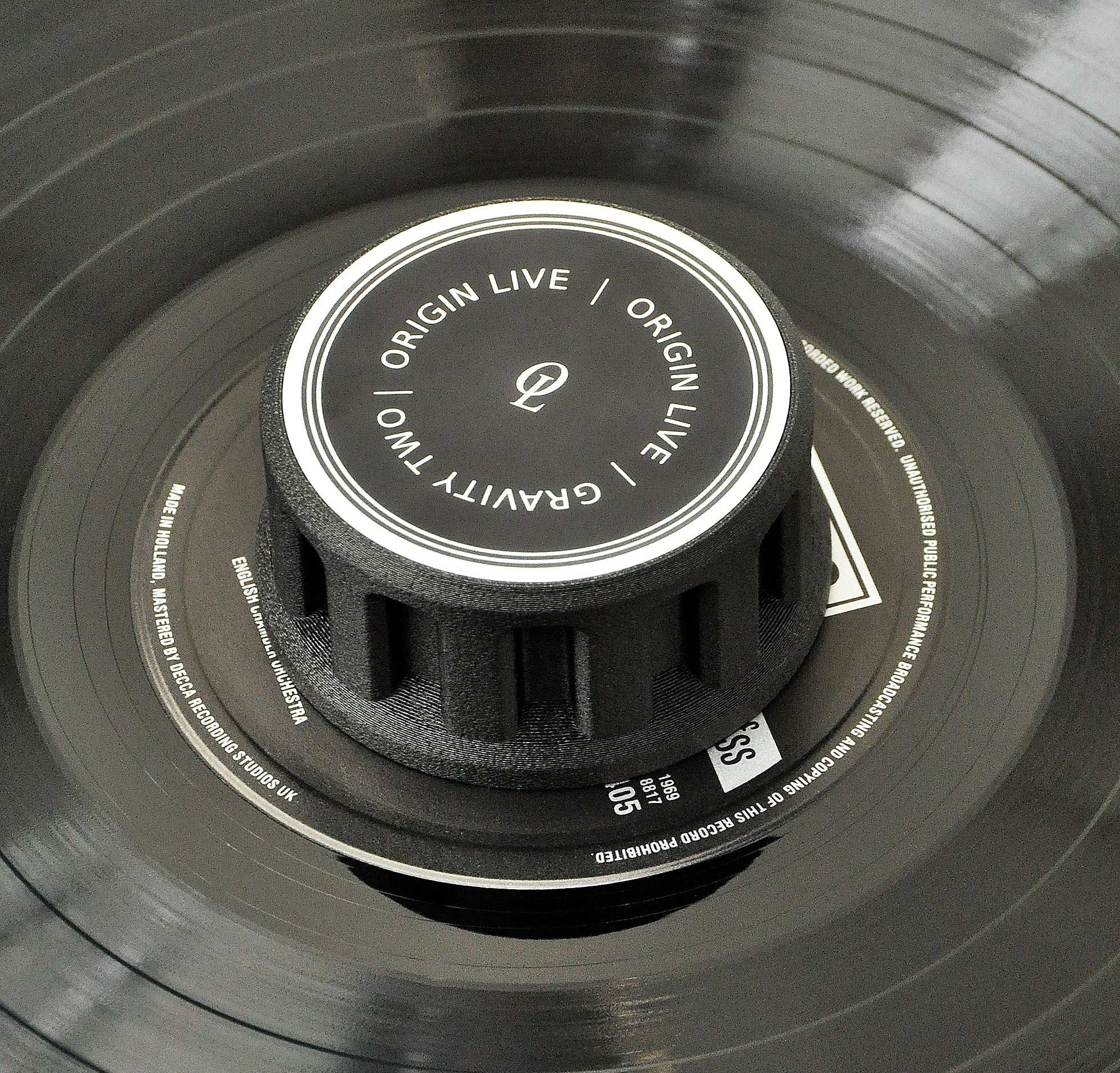 Gravity Two a lightweight record weight designed for audiophile quality from vinyl replay